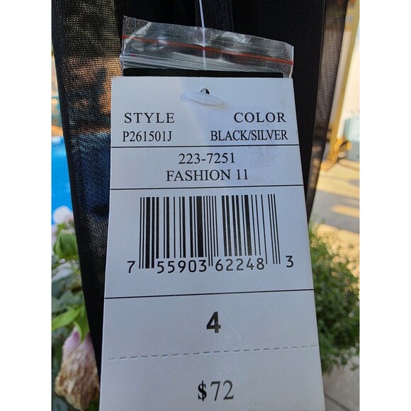 Women's NWT Cocktail/Party Dress Perceptions New York Size 4 Black/Silver - Picture 6 of 6